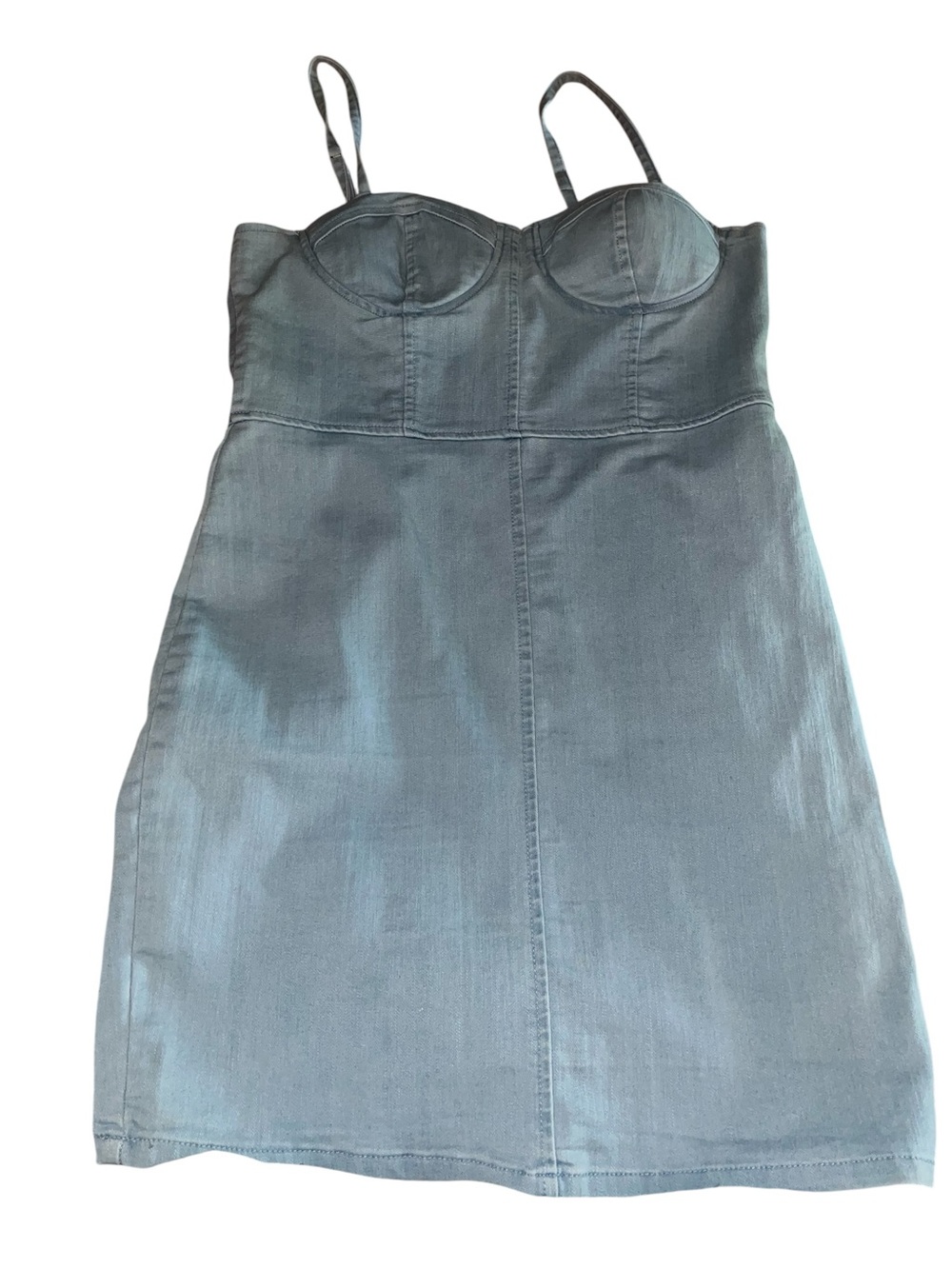 Haute Monde Light Blue Denim mini dress Top. Size L